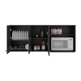 Mueble Superior de Cocina Hasselt Wengue 150x60cm con Tres Puertas y con Dos Entrepaños - MUEBLES SUPERIORES DE COCINA | Bylmo