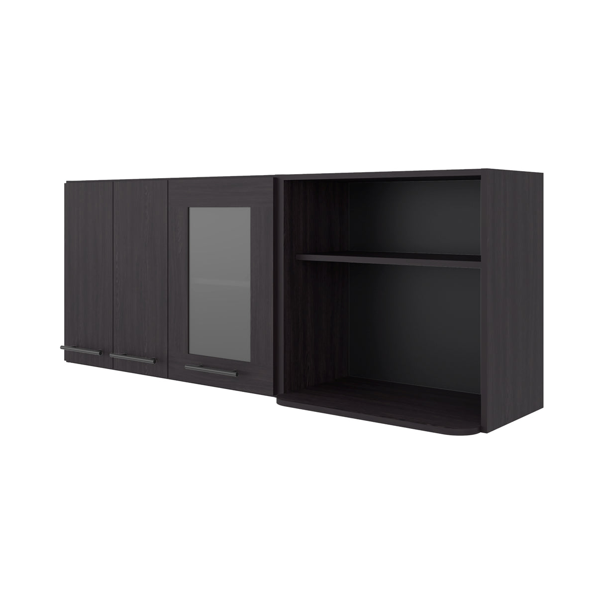 Mueble Superior de Cocina Hasselt Wengue 150x60cm con Tres Puertas y con Dos Entrepaños - MUEBLES SUPERIORES DE COCINA | Bylmo