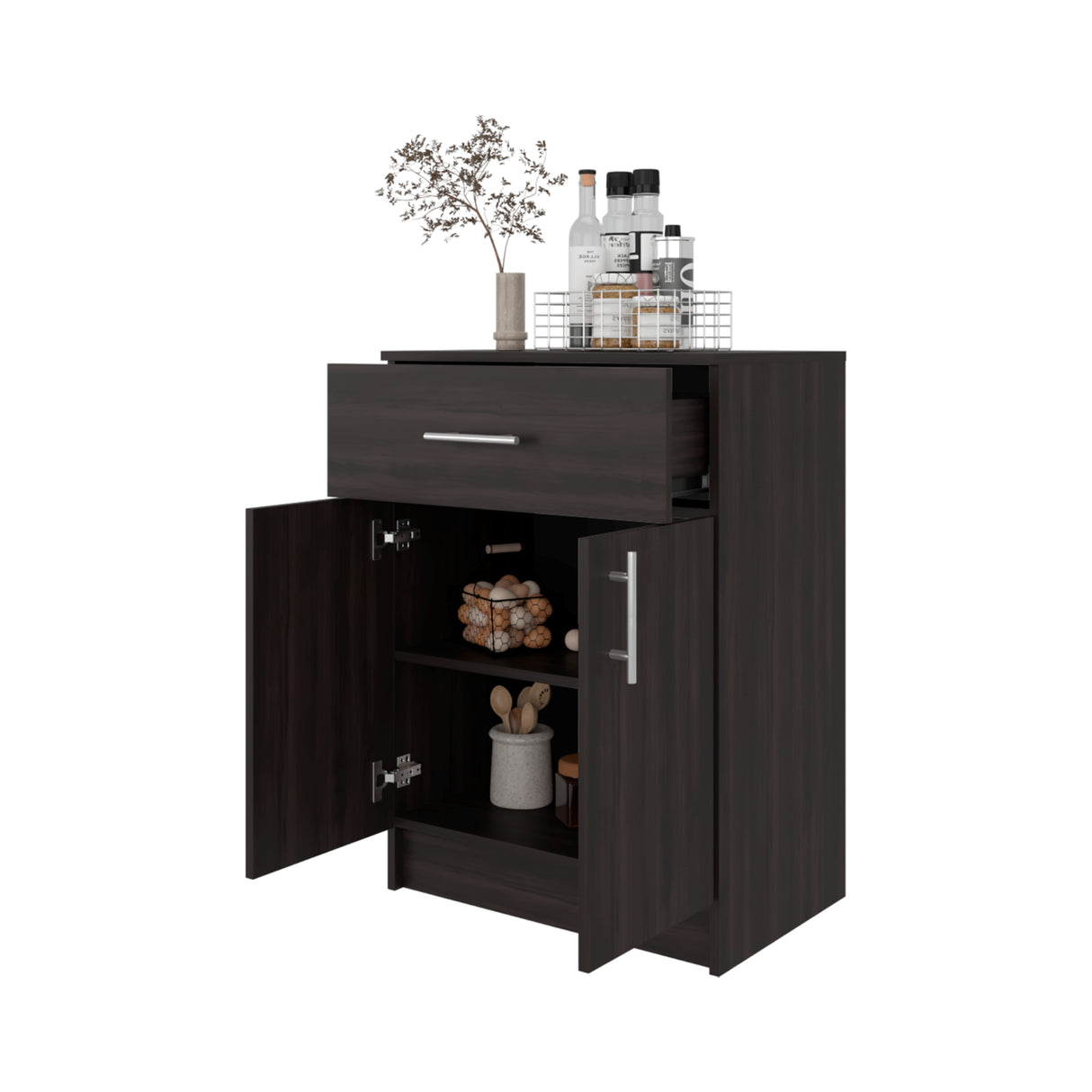 Mueble Auxiliar de Cocina Mayorca Nogal 60x85.1cm con Un Entrepaño - BARRAS Y MUEBLES AUXILIARES | Bylmo