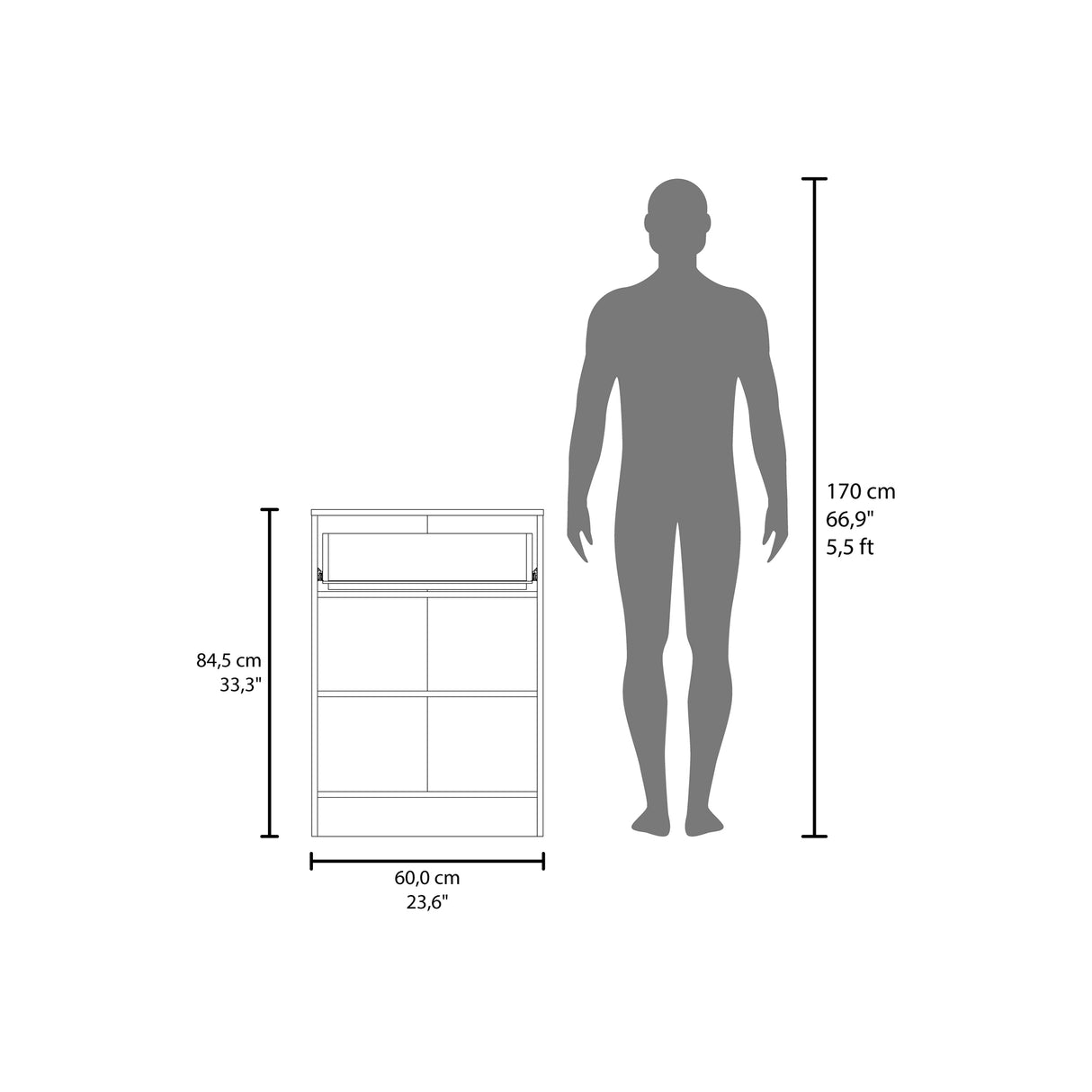 Mueble Auxiliar de Cocina Mayorca Nogal 60x85.1cm con Un Entrepaño - BARRAS Y MUEBLES AUXILIARES | Bylmo