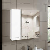 Gabinete de Baño Barcelona Blanco 60x60cm Cuadrado con una Puerta y con Espejo - GABINETES DE BANHO | Bylmo