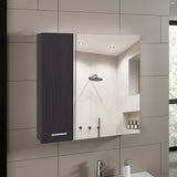 Gabinete de Baño Barcelona Wengue 60x60cm Cuadrado con una Puerta y con Espejo - GABINETES DE BANHO | Bylmo