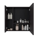 Gabinete de Baño Barcelona Wengue 60x60cm Cuadrado con una Puerta y con Espejo - GABINETES DE BANHO | Bylmo
