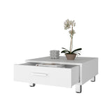Mesa de Centro Beijing Blanco 60x26.3cm Cuadrada con Patas - MESAS DE CENTRO | Bylmo
