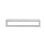 Rack de TV Rockwood Blanco 121.1x25.3cm para TV Hasta 55" Pulgadas con Dos Compartimientos y con Ranura para Cables - MUEBLES DE TV | Bylmo