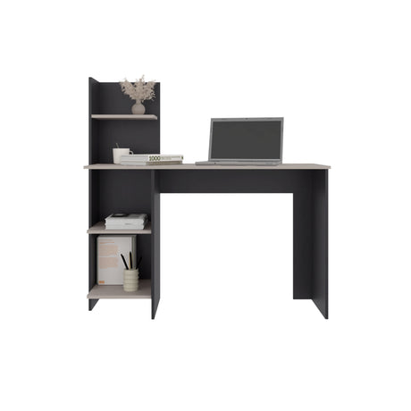 Escritorio Office Wengue y Bardolino 110x110cm sin Cajones y con Organizador de Libros - ESCRITORIOS | Bylmo