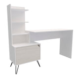 Escritorio Trix Niebla y Blanco 142x120cm con Organizador de Libros