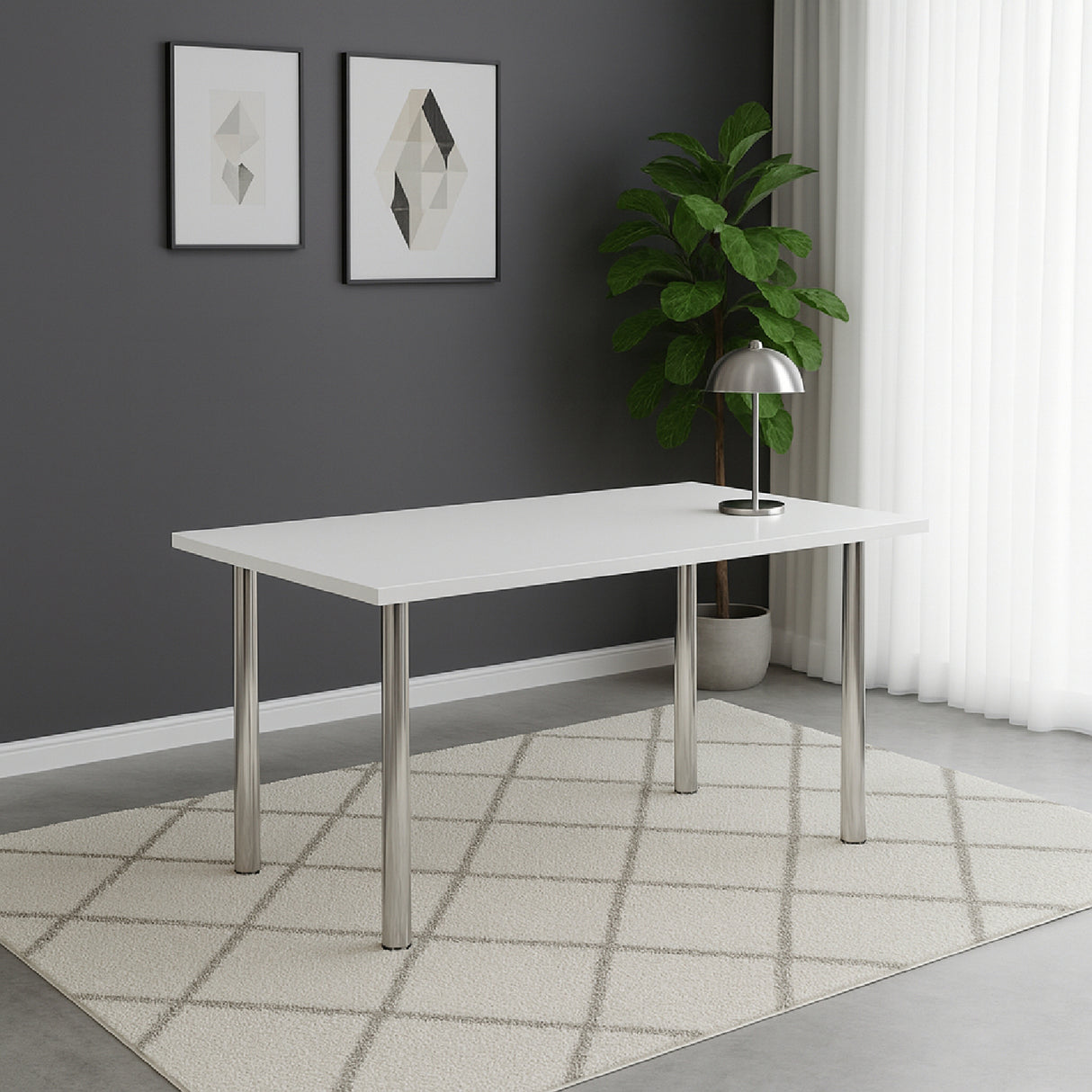 Escritorio Alfa Blanco 120x75cm con Patas Metálicas - ESCRITORIOS | Bylmo