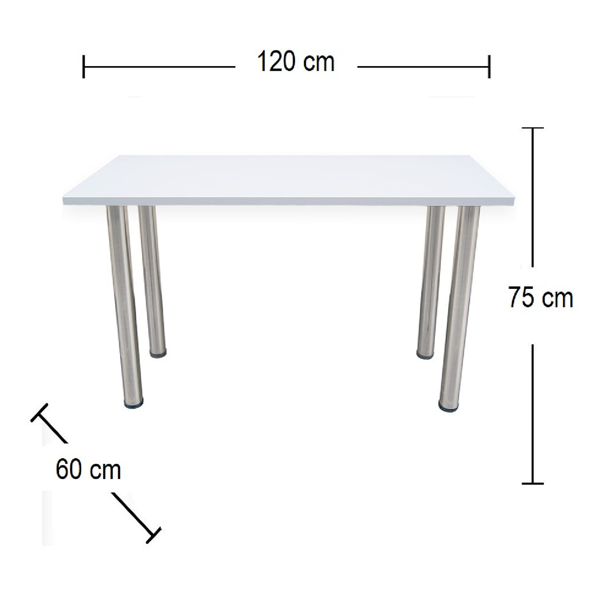 Escritorio Alfa Blanco 120x75cm con Patas Metálicas - ESCRITORIOS | Bylmo