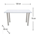 Escritorio Alfa Blanco 120x75cm con Patas Metálicas - ESCRITORIOS | Bylmo