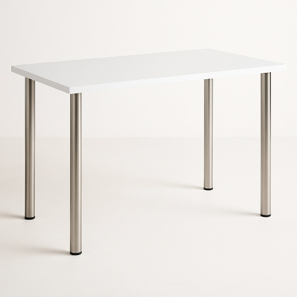 Combo Escritorio y Silla Alfa Blanco y Metal Rustic 120x75cm con Organizador de Libros - ESCRITORIOS | Bylmo