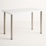 Combo Escritorio y Silla Alfa Blanco y Metal Rustic 120x75cm con Organizador de Libros - ESCRITORIOS | Bylmo