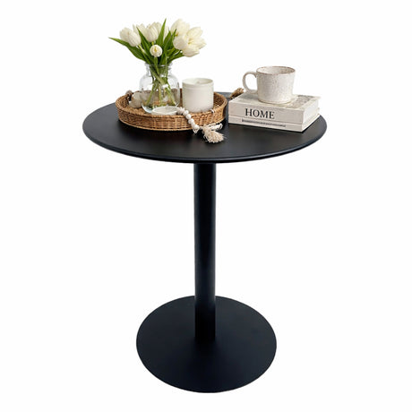 Comedor Maiu Negro 60x72cm Circular de Cuatro Puestos con Dos Sillas - COMEDORES | Bylmo