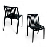 Comedor Maiu Negro 60x72cm Circular de Cuatro Puestos con Dos Sillas - COMEDORES | Bylmo