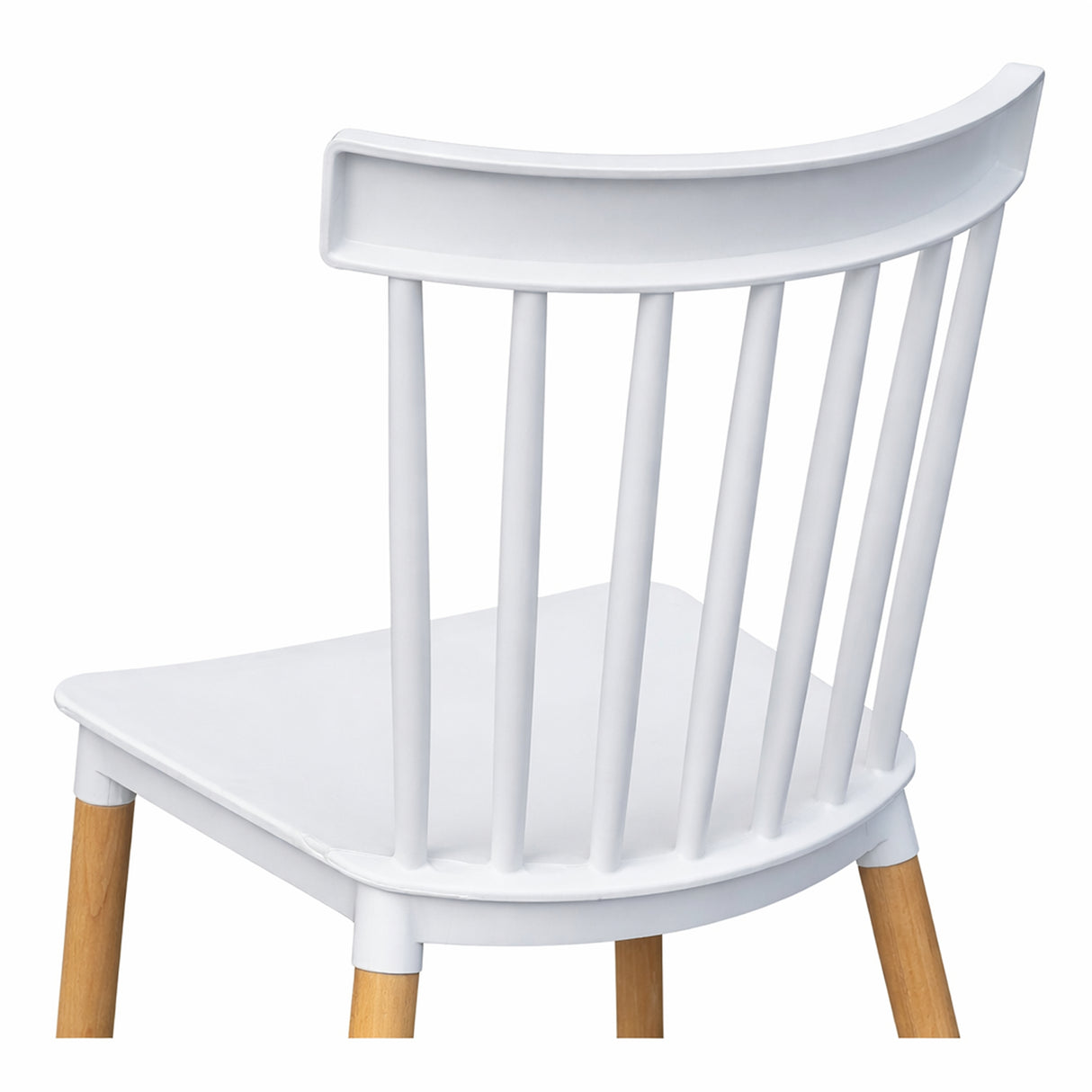 Comedor Guam Madera Clara Natural y Blanco 80x75cm Circular de Cuatro Puestos con Dos Sillas