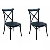 Comedor Ibiza Amaretto y Negro 80x75cm Circular de Cuatro Puestos con Dos Sillas - COMEDORES | Bylmo