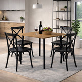 Comedor Ibiza Amaretto y Negro 80x75cm Cuadrado de Cuatro Puestos con Cuatro Sillas - COMEDORES | Bylmo