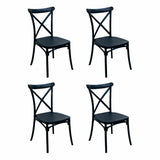 Comedor Ibiza Amaretto y Negro 80x75cm Cuadrado de Cuatro Puestos con Cuatro Sillas - COMEDORES | Bylmo