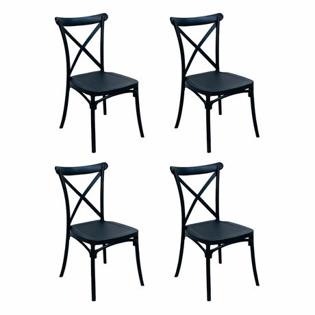 Comedor Ibiza Amaretto y Negro 80x75cm Cuadrado de Cuatro Puestos con Cuatro Sillas - COMEDORES | Bylmo