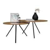 Mesa de Centro Prime Amaretto y Negro 80x41.5cm Circular con Patas