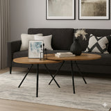 Mesa de Centro Prime Amaretto y Negro 80x41.5cm Circular con Patas