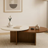 Mesa de Centro Blanco y Amaretto 100x40cm Circular con Patas