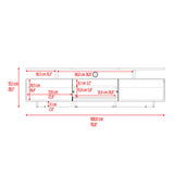 Rack de TV Serena Blanco Marquez y Fresno 180x51.1cm para TV Hasta 65" Pulgadas con Un Cajón y con Tres Compartimientos