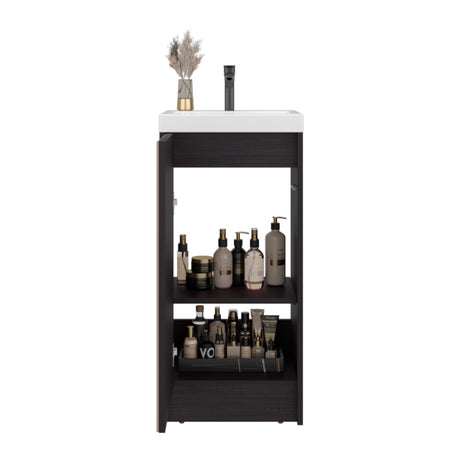Mueble para Lavamanos Syracuse Wengue 39.6x81.4cm Individual con Lavamanos y con Un Cajón - MUEBLES PARA LAVAMANOS | Bylmo