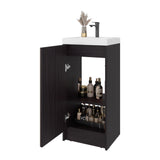 Mueble para Lavamanos Syracuse Wengue 39.6x81.4cm Individual con Lavamanos y con Un Cajón - MUEBLES PARA LAVAMANOS | Bylmo