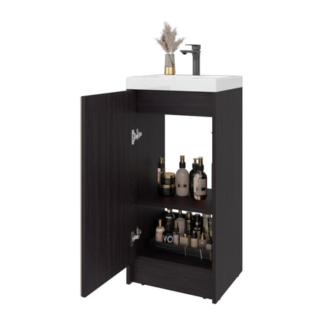 Mueble para Lavamanos Syracuse Wengue 39.6x81.4cm Individual con Lavamanos y con Un Cajón - MUEBLES PARA LAVAMANOS | Bylmo