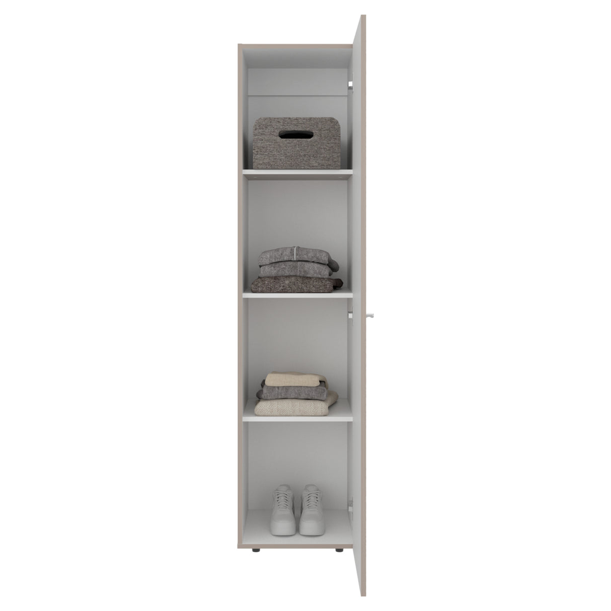 Closet Home Dreams Bardolino y Blanco 40x170cm con Tres Entrepaños y con Una Puerta - CLOSETS | Bylmo