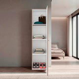 Closet Home Dreams Bardolino y Blanco 40x170cm con Tres Entrepaños con Una Puerta y con Espejo - CLOSETS | Bylmo
