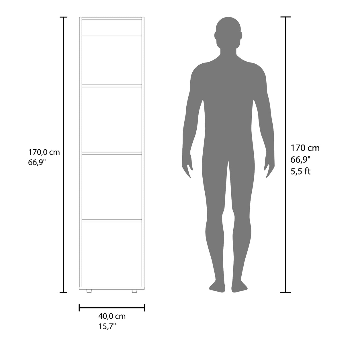 Closet Home Dreams Blanco Marquez 40x170cm con Tres Entrepaños y con Una Puerta