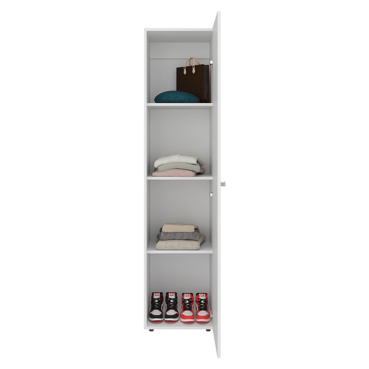 Closet Home Dreams Blanco Marquez 40x170cm con Tres Entrepaños con Una Puerta y con Espejo - CLOSETS | Bylmo