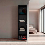Closet Home Dreams Wengue 40x170cm con Tres Entrepaños con Una Puerta y con Espejo - CLOSETS | Bylmo