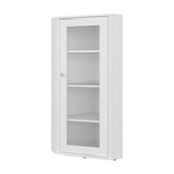 Vitrina Esquinera Genova Blanco 59.4x110.6cm Triangular con Tres Entrepaños - BIBLIOTECAS Y ESTANTERIAS | Bylmo