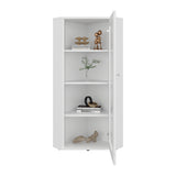Vitrina Esquinera Genova Blanco 59.4x110.6cm Triangular con Tres Entrepaños - BIBLIOTECAS Y ESTANTERIAS | Bylmo