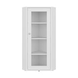 Vitrina Esquinera Genova Blanco 59.4x110.6cm Triangular con Tres Entrepaños - BIBLIOTECAS Y ESTANTERIAS | Bylmo