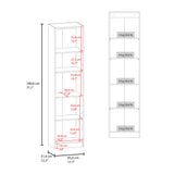 Estantería Home E5 Blanco Marquez 45x180.6cm Rectangular con Cuatro Entrepaños - BIBLIOTECAS Y ESTANTERIAS | Bylmo