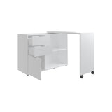 Escritorio Transformable Mova Blanco Marquez 112.9x80.7cm con Tres Cajones y con Organizador de Libros