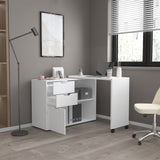 Escritorio Transformable Mova Blanco Marquez 112.9x80.7cm con Tres Cajones y con Organizador de Libros