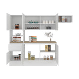 Cocina Dali Blanco y Fresno Europeo 229x182.5cm sin Mesón y sin Pozuelo - COCINAS | Bylmo