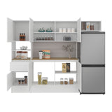 Cocina Dali Blanco y Fresno Europeo 229x182.5cm sin Mesón y sin Pozuelo - COCINAS | Bylmo