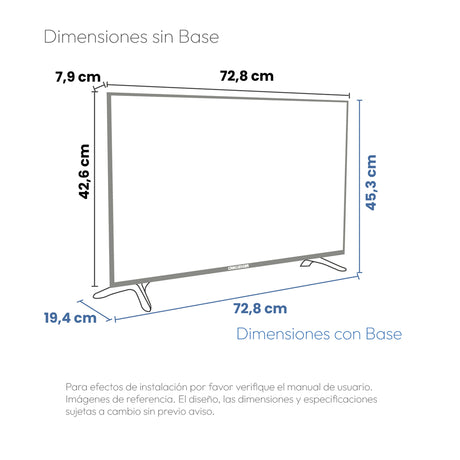 Televisor Challenger Google TV Negro 72.8x45.3cm de 32" Pulgadas Led HD 768P Smart con Bluetooth y Wifi Integrado - TELEVISORES | Bylmo