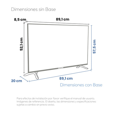 Televisor Challenger Google TV Negro 89.1x57.5cm de 40" Pulgadas Led FULL HD 1080P Smart con Bluetooth y Wifi Integrado - TELEVISORES | Bylmo