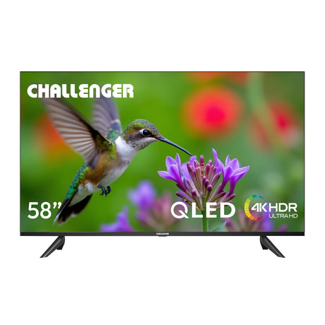 Televisor Challenger Google TV Negro 128.5x80.5cm de 58" Pulgadas Qled 4K 2160P Smart con Bluetooth y Wifi Integrado