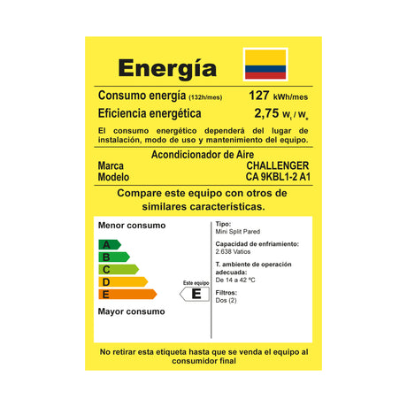 Aire Acondicionado Challenger Blanco 69.8x19cm 110 Voltios 9000 BTU - AIRES ACONDICIONADOS | Bylmo