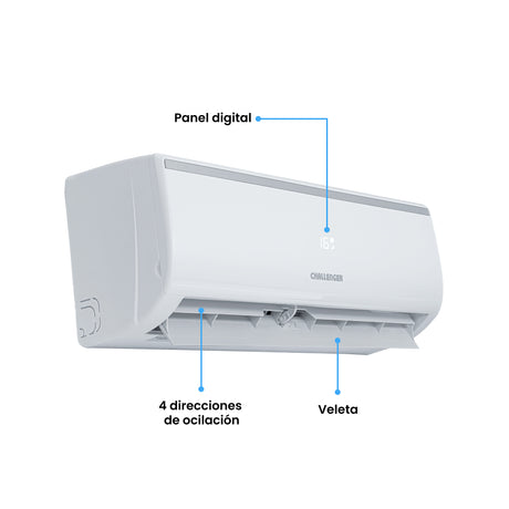 Aire Acondicionado Challenger Blanco 69.8x19cm 110 Voltios 9000 BTU - AIRES ACONDICIONADOS | Bylmo