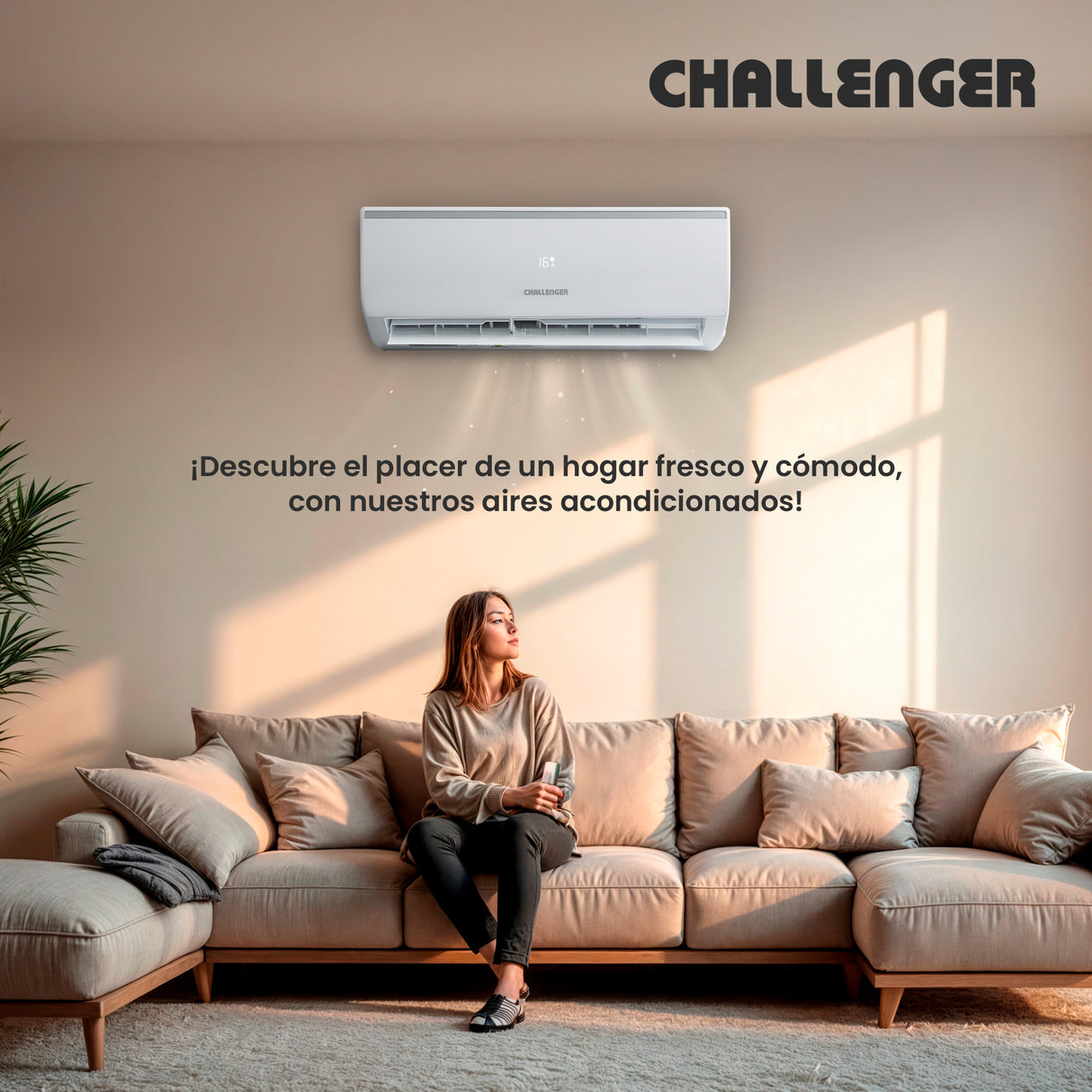 Aire Acondicionado Challenger Blanco 69.8x19cm 110 Voltios 9000 BTU - AIRES ACONDICIONADOS | Bylmo