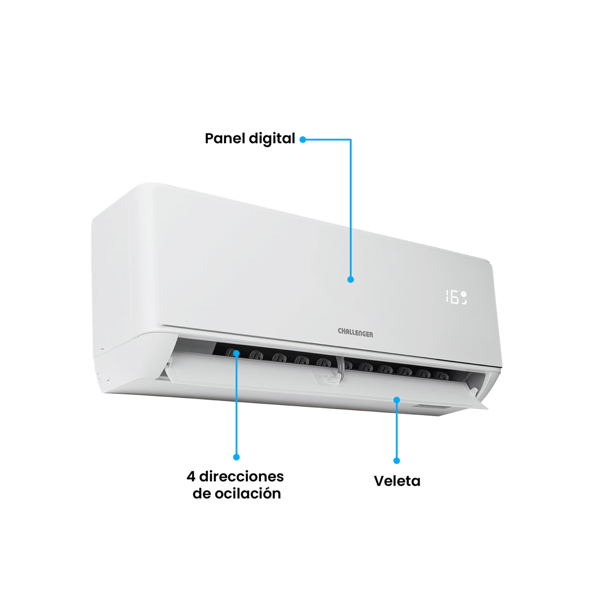 Aire Acondicionado Challenger Blanco 79x19.2cm 110 Voltios 12000 BTU - AIRES ACONDICIONADOS | Bylmo